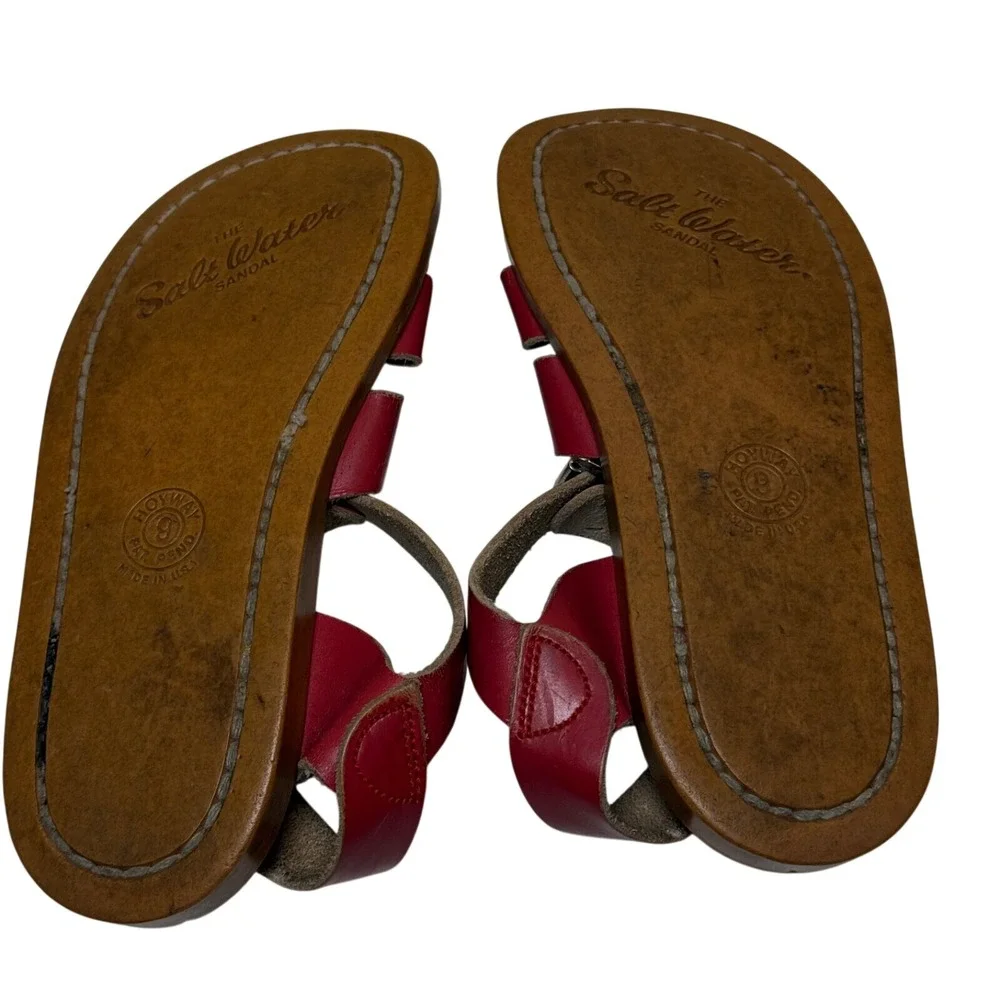 Salt Water Sandals‎ Red Strappy Sandals Kids 9 Classic Retro SummerCoastal Beach